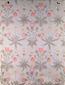 1864年、ウィリアムモリスのデザインフォリオの「デイジー」壁紙デザイン 作： William Morris